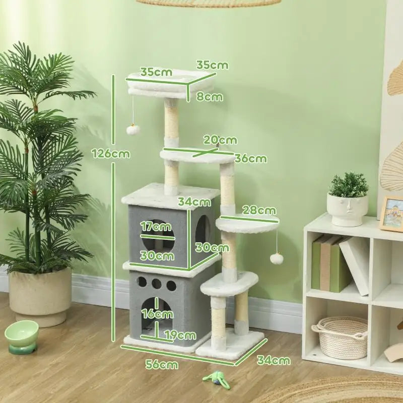 Arbre à Chat Crème 126cm - Niches, Hamac & Griffoir
