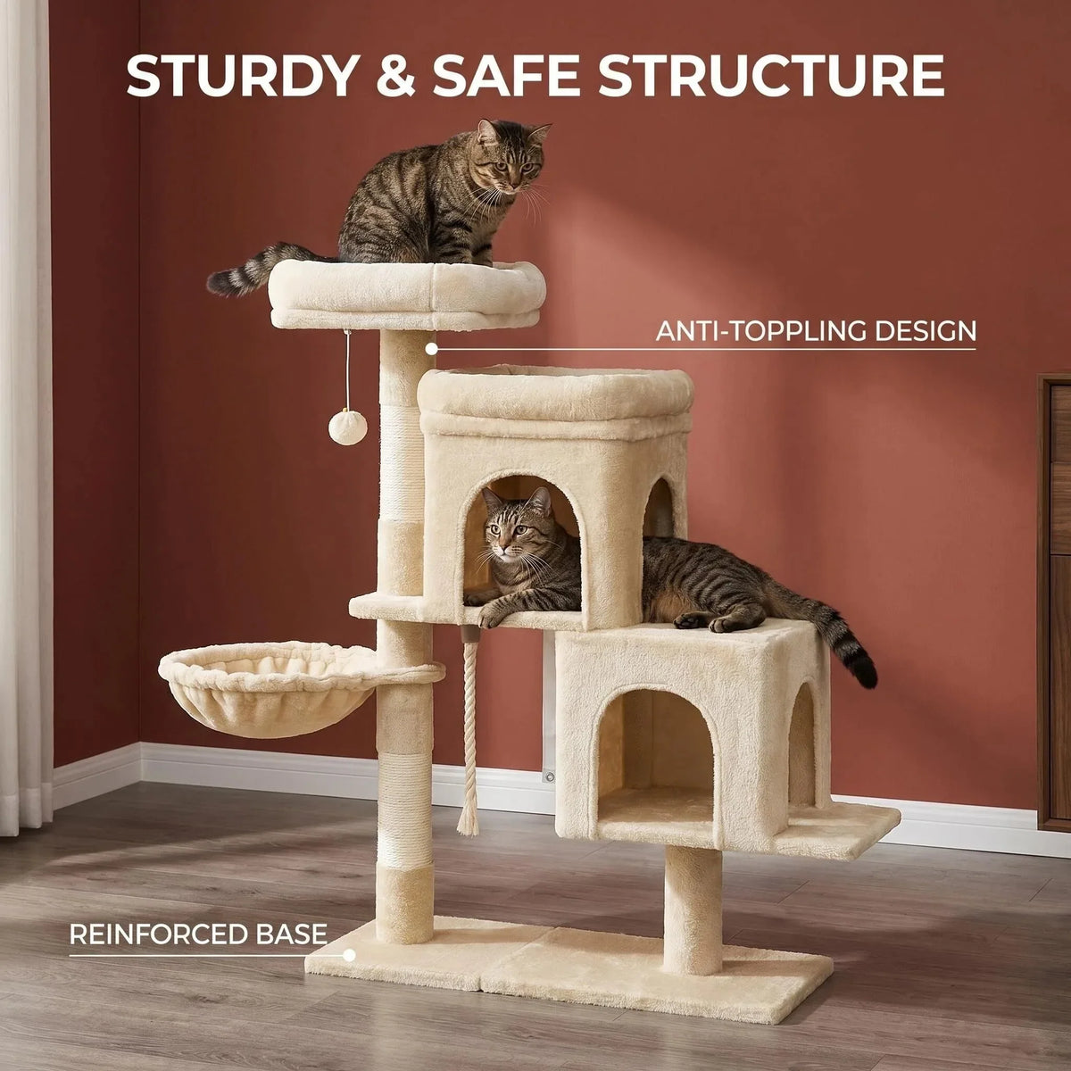 Arbre à Chat Modulable "Le Coin Beige" 95cm