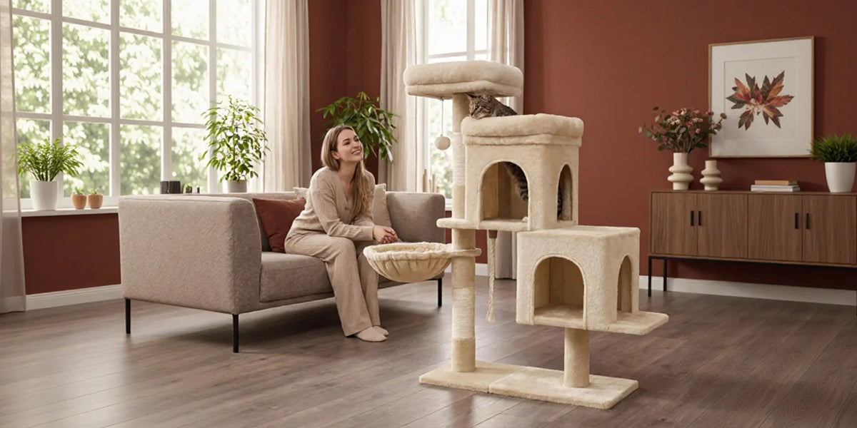 Arbre à Chat Modulable "Le Coin Beige" 95cm