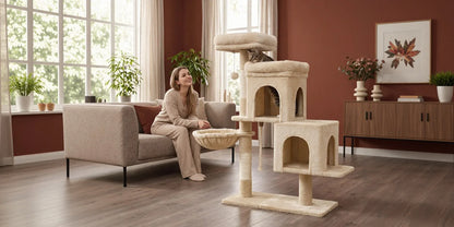 Arbre à Chat Modulable "Le Coin Beige" 95cm