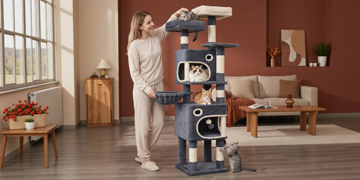 La Tour Nuage : Arbre à Chat XXL 7 Niveaux pour Plusieurs Félins