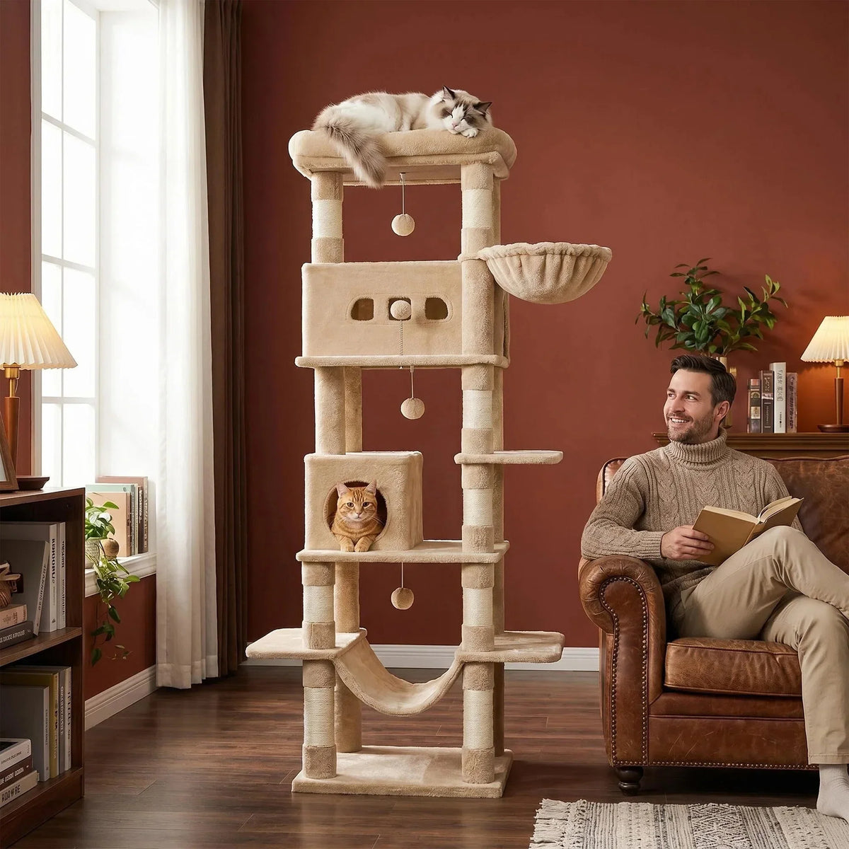 Arbre à Chat XXL Le Grand Camel - Paradis Félin 210cm