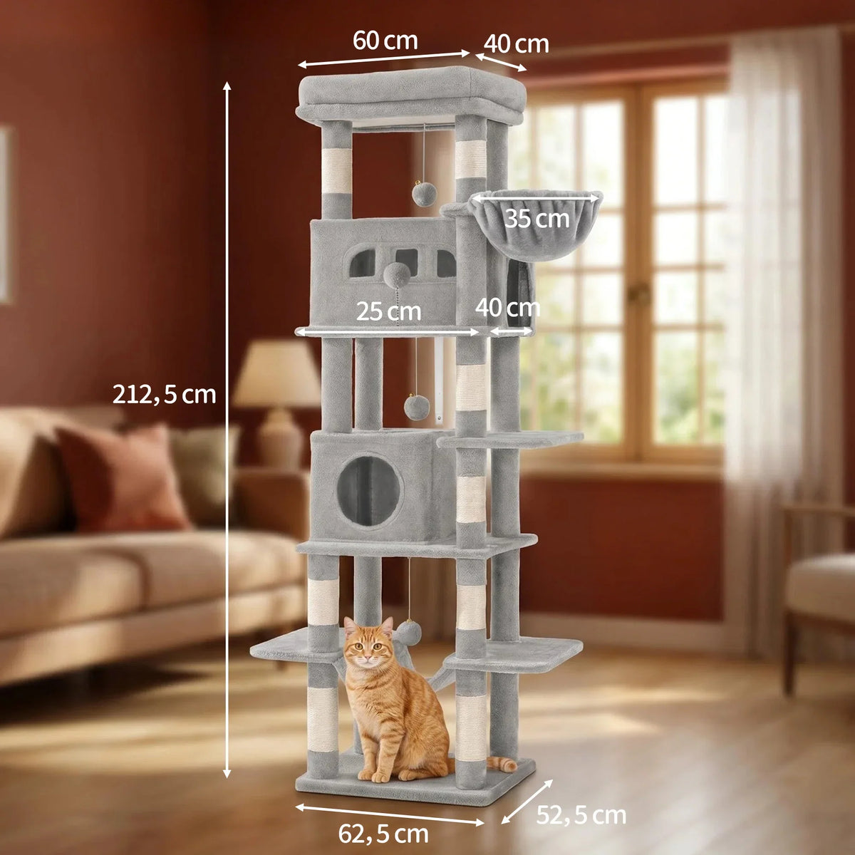 Arbre à Chat XXL Le Grand Camel - Paradis Félin 210cm
