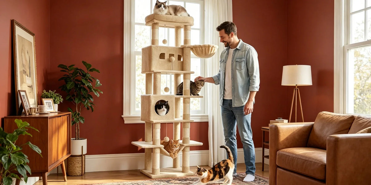 Arbre à Chat XXL Le Grand Camel - Paradis Félin 210cm
