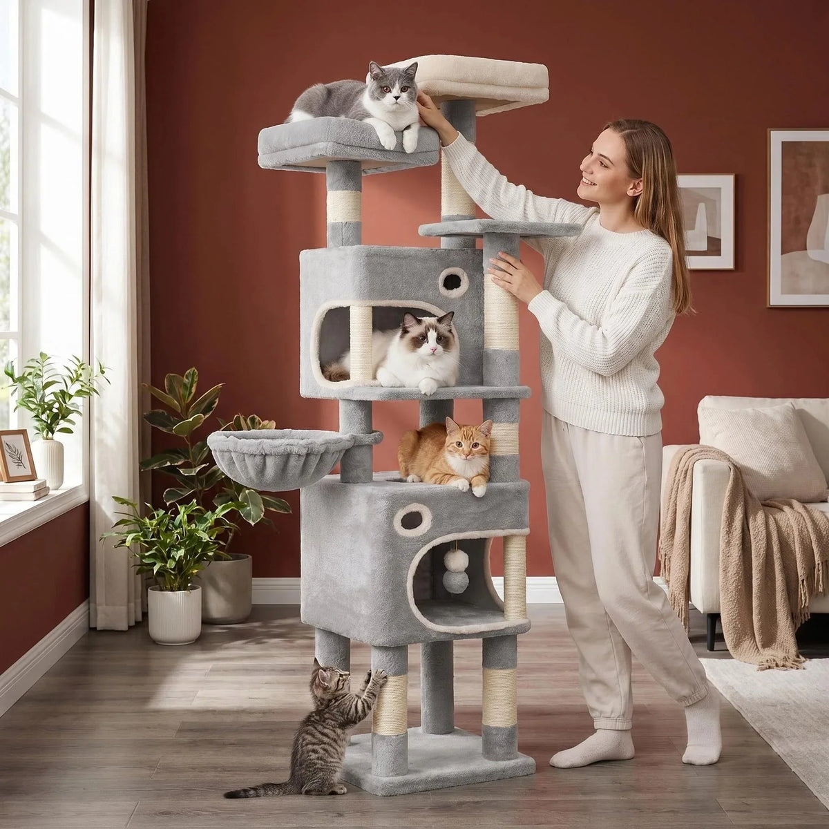 La Tour Nuage : Arbre à Chat XXL 7 Niveaux pour Plusieurs Félins