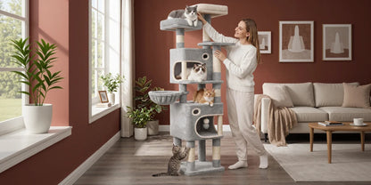 La Tour Nuage : Arbre à Chat XXL 7 Niveaux pour Plusieurs Félins