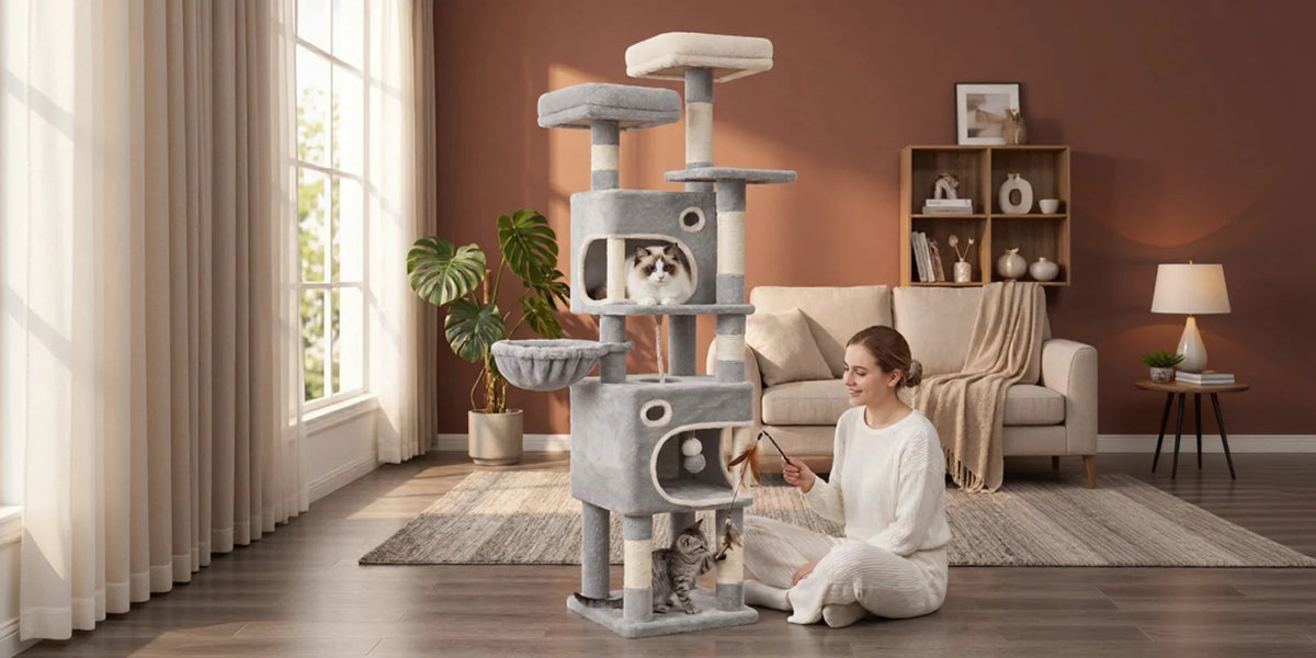 La Tour Nuage : Arbre à Chat XXL 7 Niveaux pour Plusieurs Félins