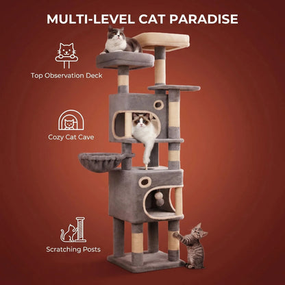 La Tour Nuage : Arbre à Chat XXL 7 Niveaux pour Plusieurs Félins