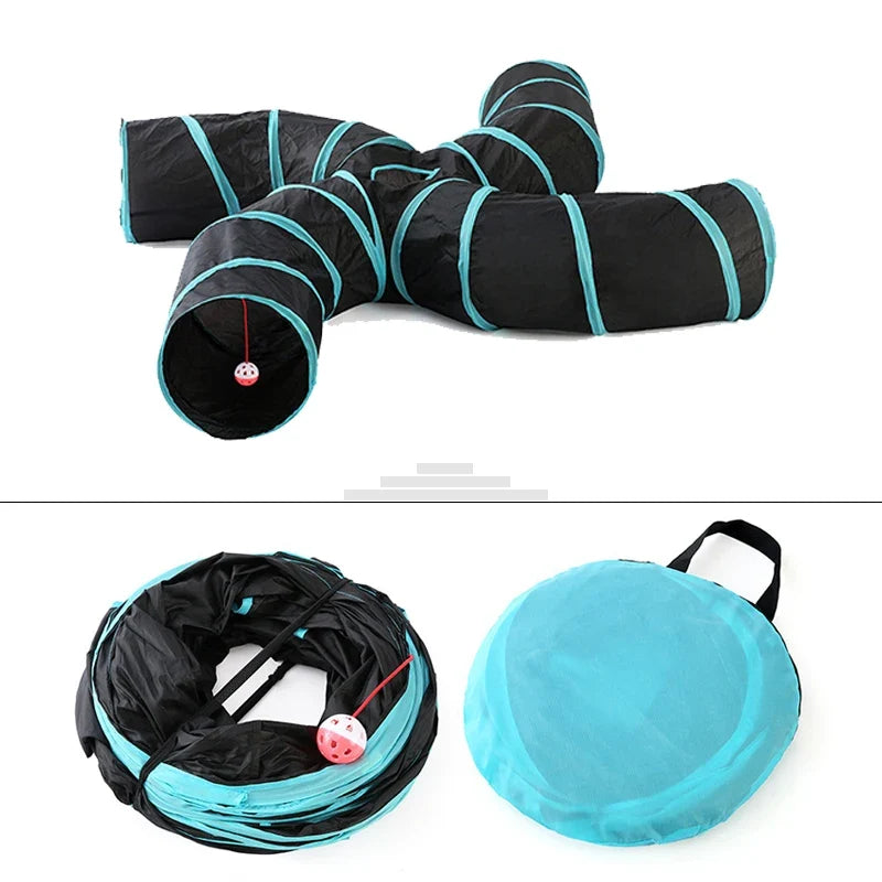 ShadowPurr : Arbre à Chat Tunnel Modulable Noir