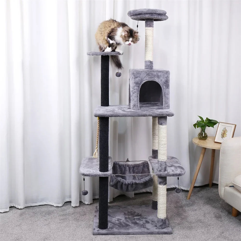Arbre à Chat Multifonction Gris Clair