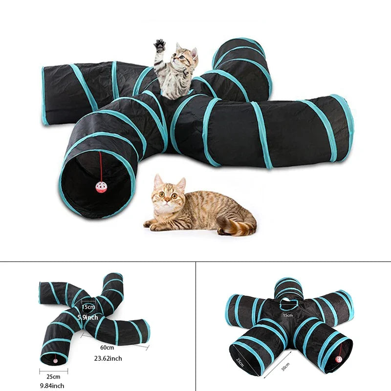 ShadowPurr : Arbre à Chat Tunnel Modulable Noir