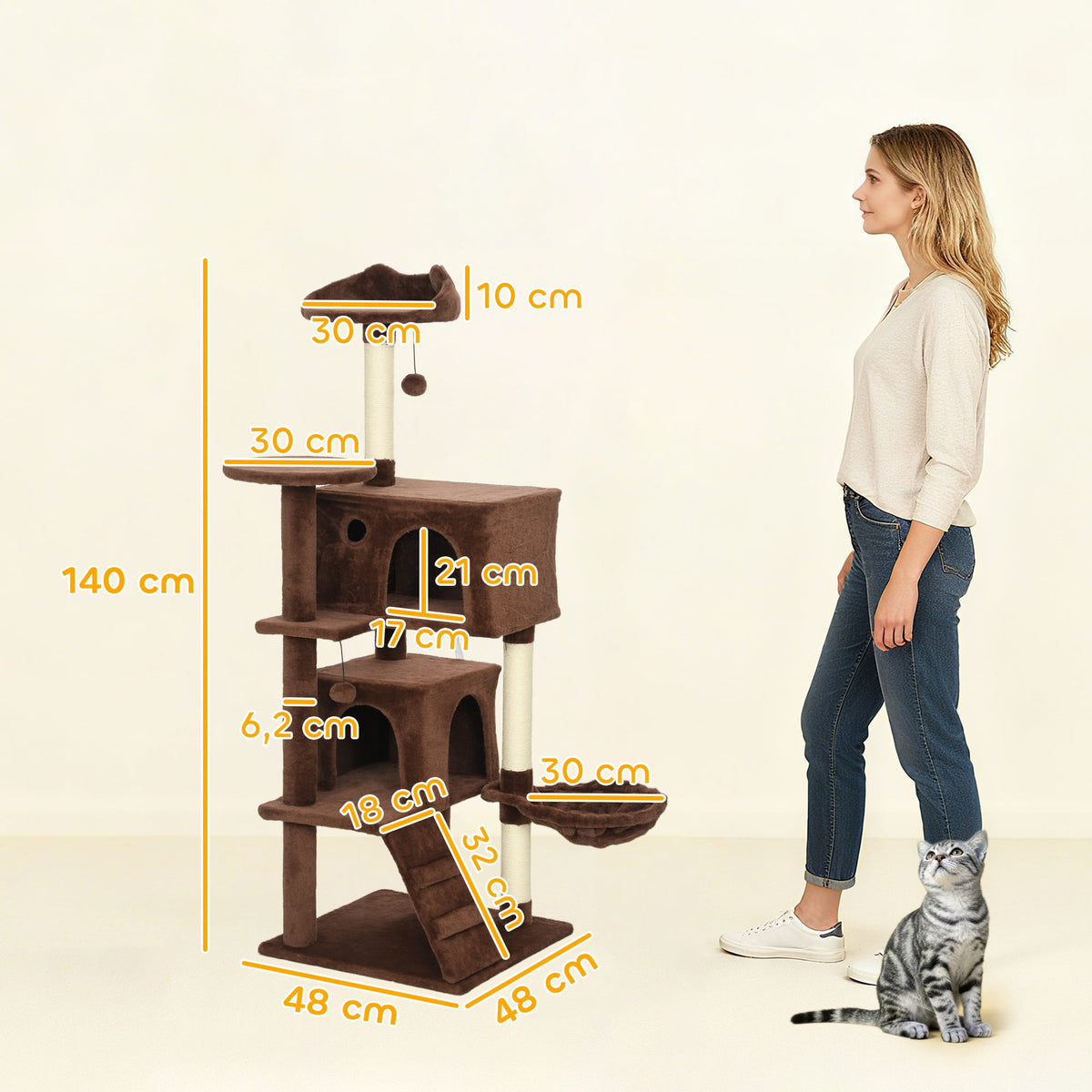 Arbre à Chat Les Petites Oreilles 140cm - Jeu & Repos