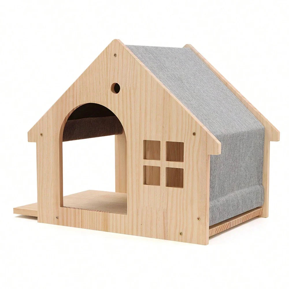 Maison Murale Chat Bois & Gris