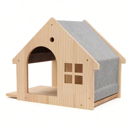 Maison Murale Chat Bois & Gris