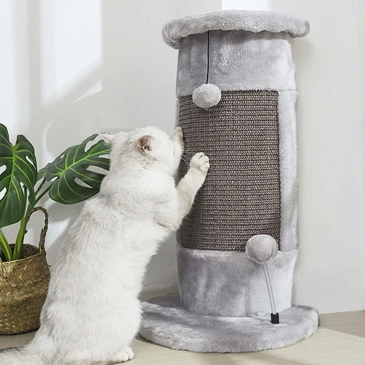 Griffo : Griffoir Vertical Compact Sisal & Peluche Gris