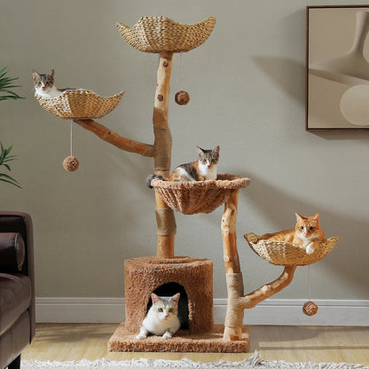 Arbre à Chat Design "Le Jardin Suspendu" 150cm Bois Massif
