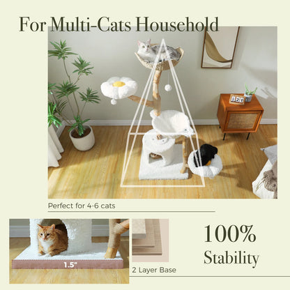 Arbre à Chat Design "Le Jardin Suspendu" 150cm Bois Massif