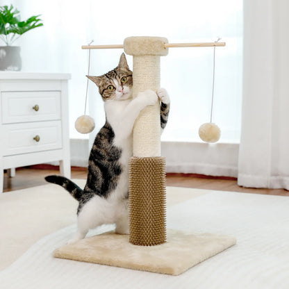 PawsPlay : Arbre à chat compact avec griffoir et jouets