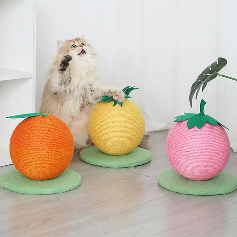 Boule à Chat Fruit Sisal - Jouet Griffoir Ludique