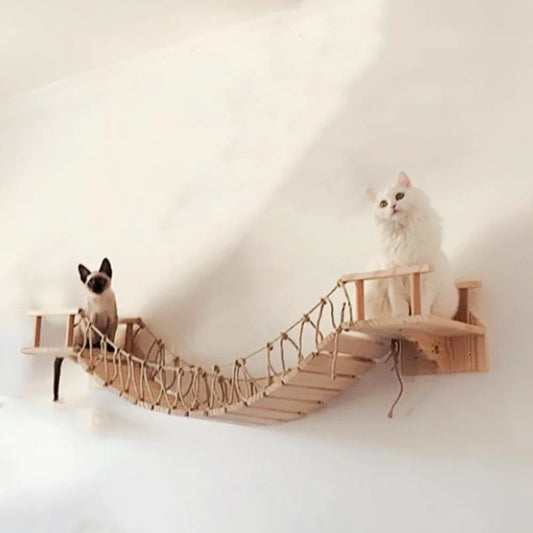 Arbre à Chat Mural Bois HavreGrimpeur - Jeu Suspendu