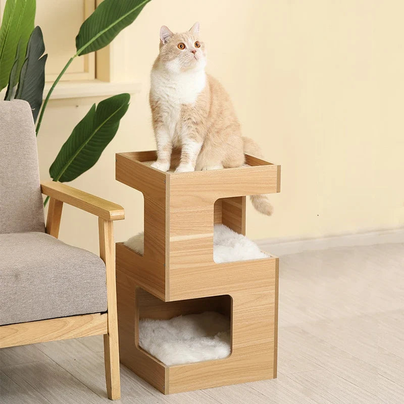 Arbre à Chat Bois Minimaliste Modulable