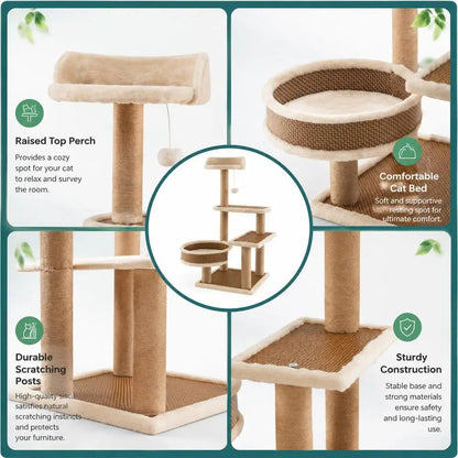 Arbre à Chat La Natte Tressée - Rotin & Chanvre Naturel