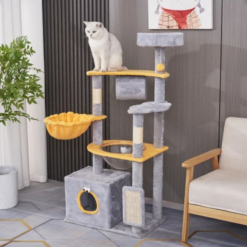 Arbre à Chat Nid de Pacha : Jeu & Détente Gris/Orange