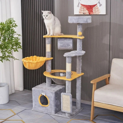 Arbre à Chat Nid de Pacha : Jeu & Détente Gris/Orange
