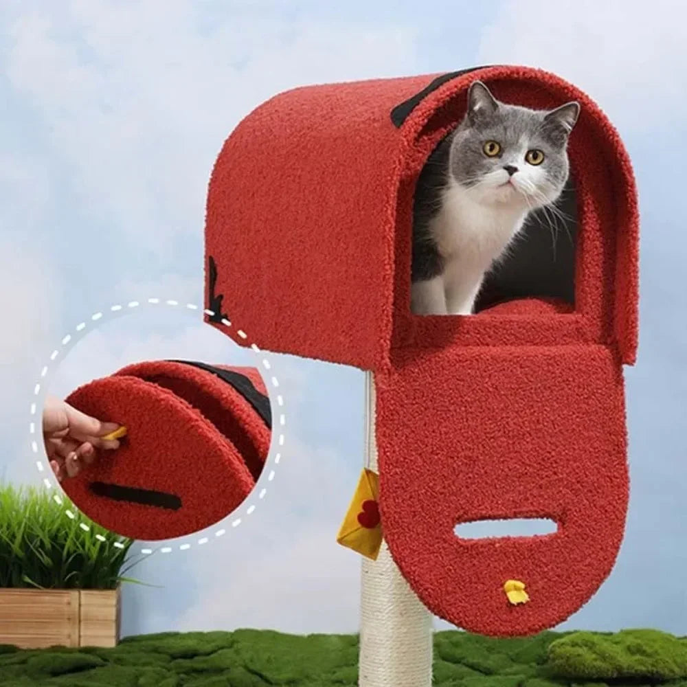 Arbre à Chat Boîte aux Lettres Rouge Ludique