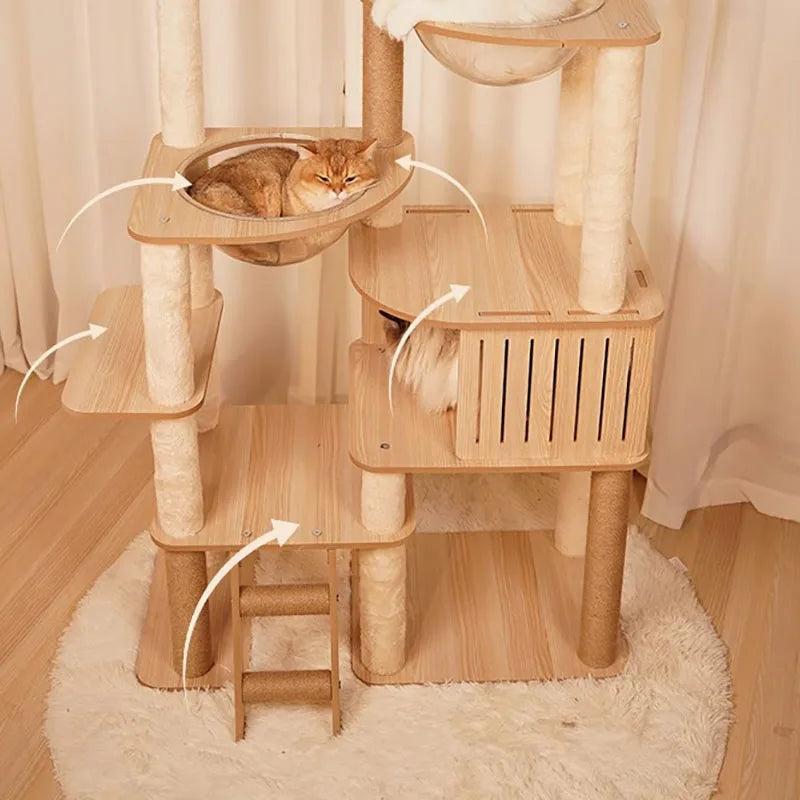 Arbre à Chat Design Félissime Bois & Sisal Luxe