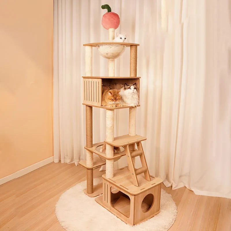 Arbre à Chat Design Félissime Bois & Sisal Luxe