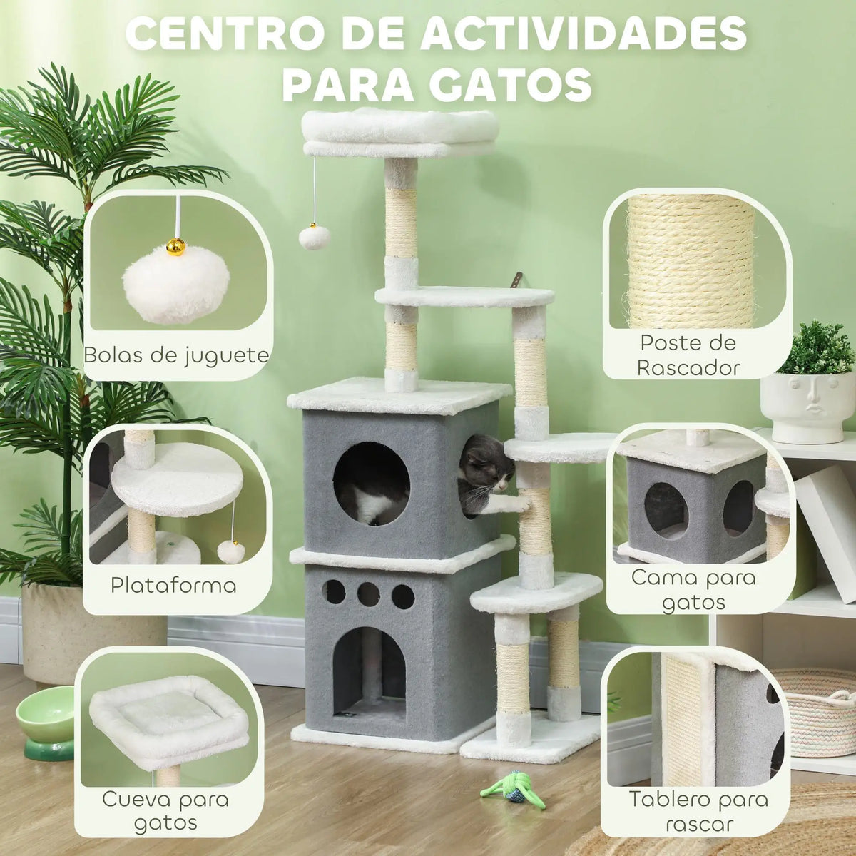 Arbre à Chat Crème 126cm - Niches, Hamac & Griffoir