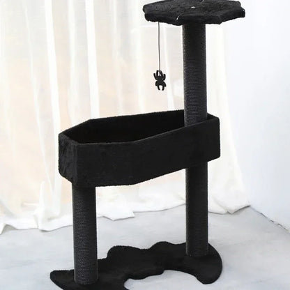 Arbre à Chat Gothique Noir Design Toile d'Araignée