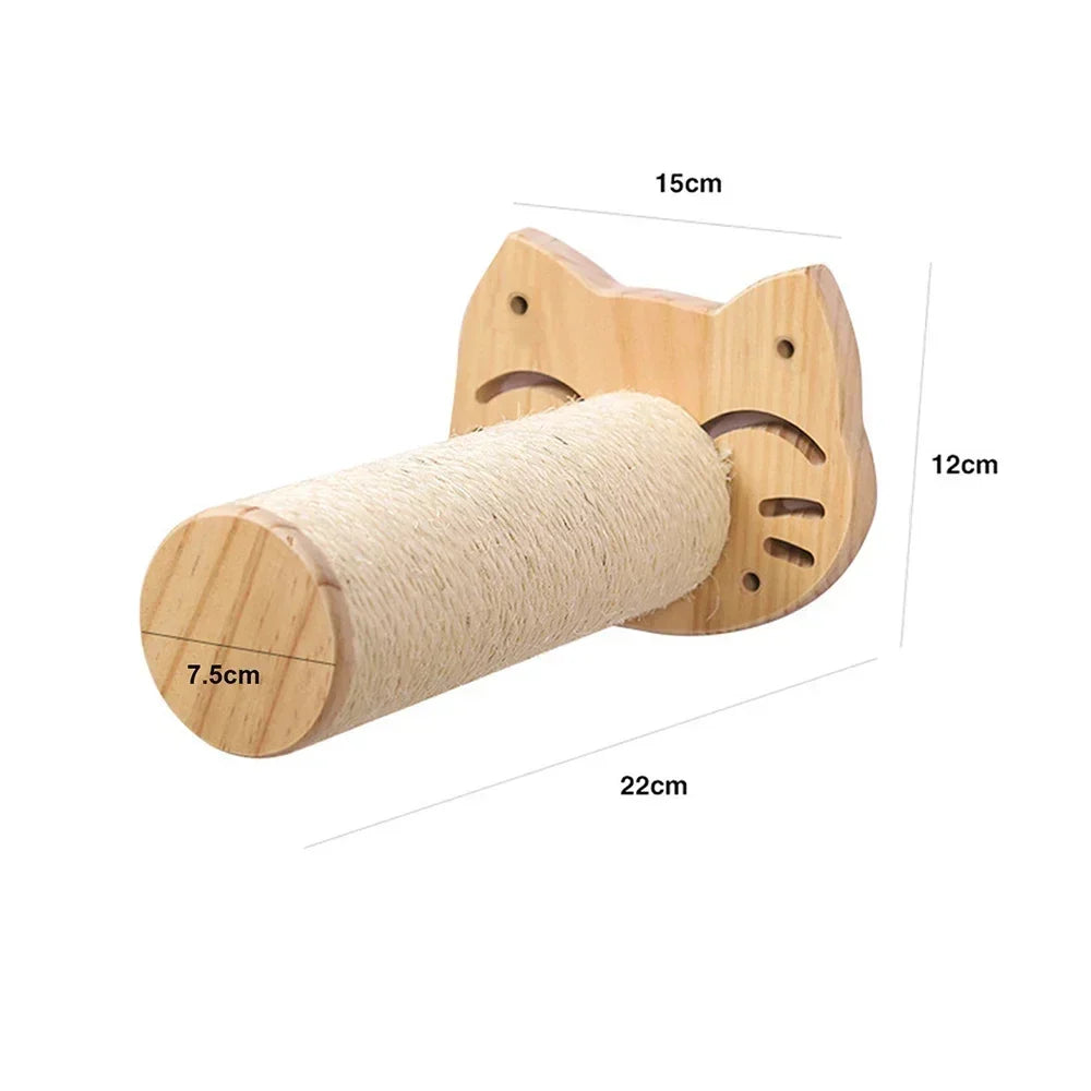 Pont Suspendu Chat CatVenture - Bois Naturel Mural