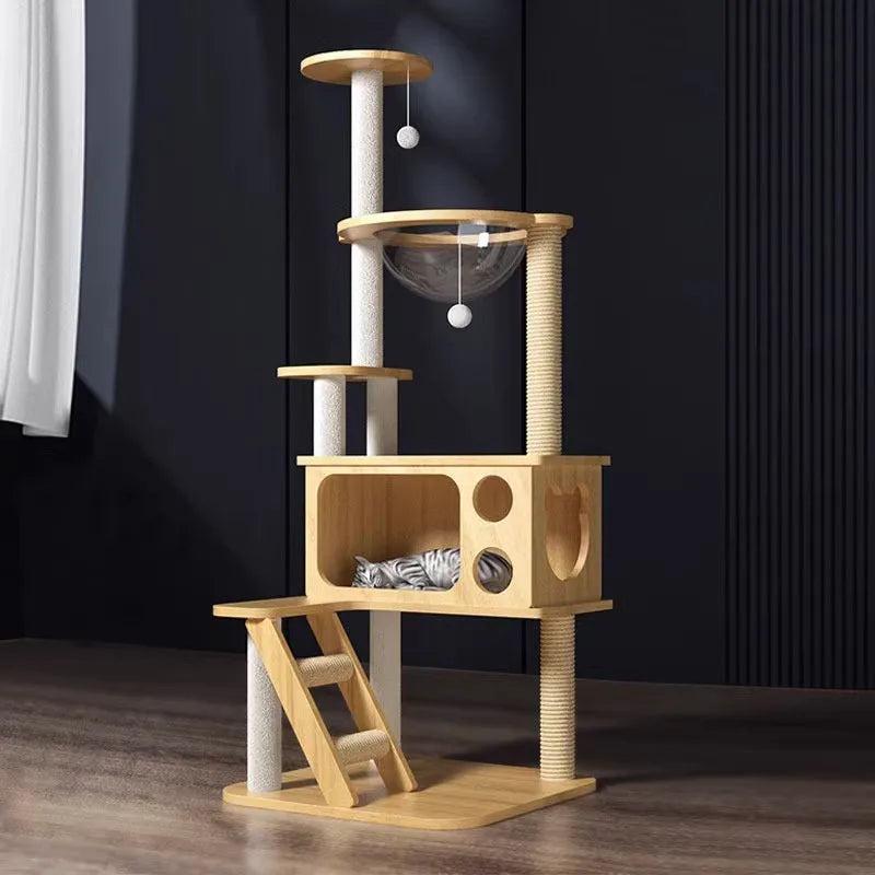 Arbre à Chat Design Félissime Bois & Sisal Luxe