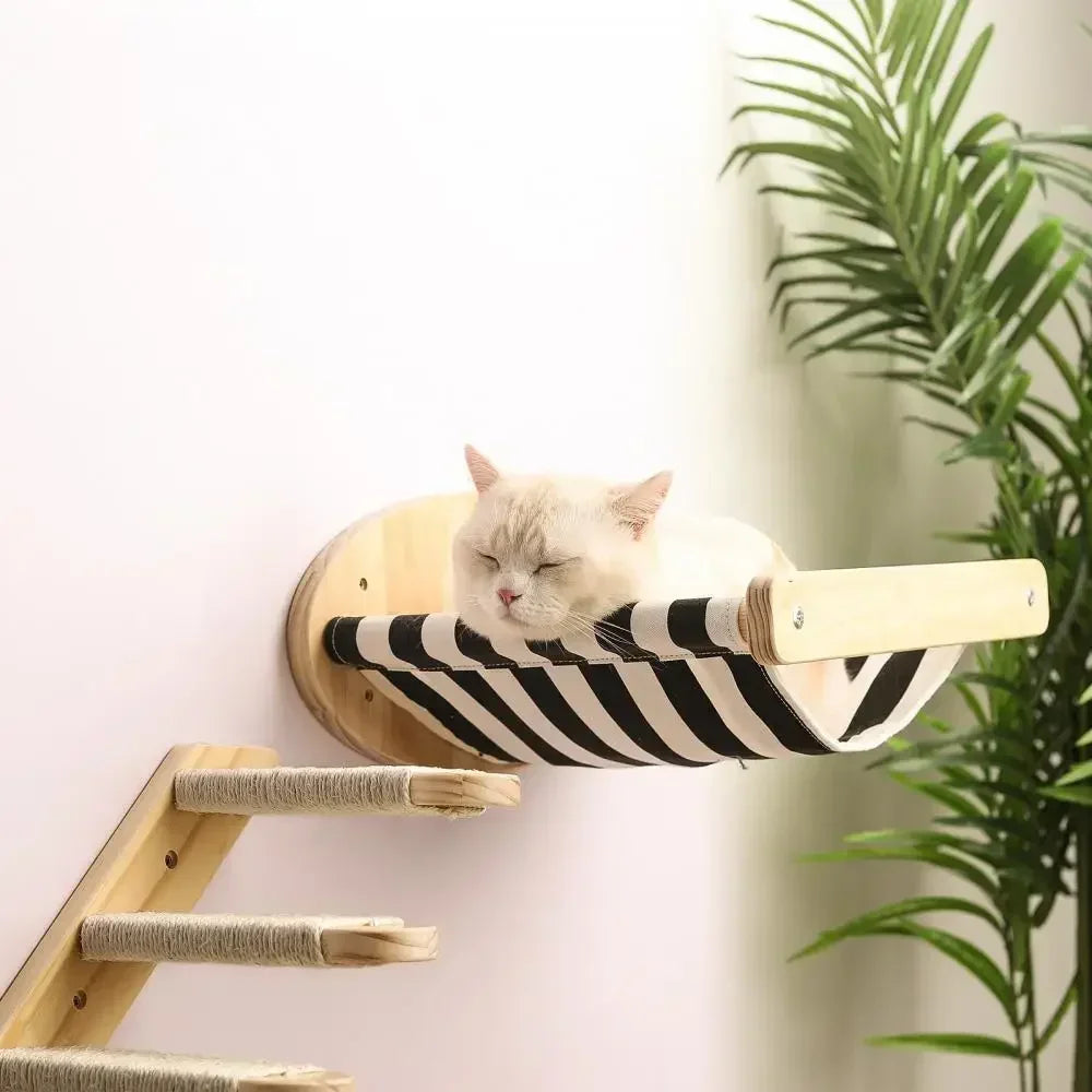 Pont Suspendu Chat CatVenture - Bois Naturel Mural