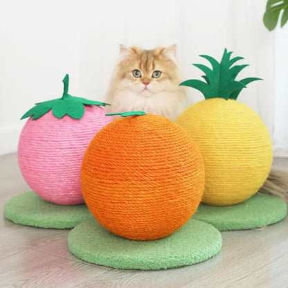 Boule à Chat Fruit Sisal - Jouet Griffoir Ludique