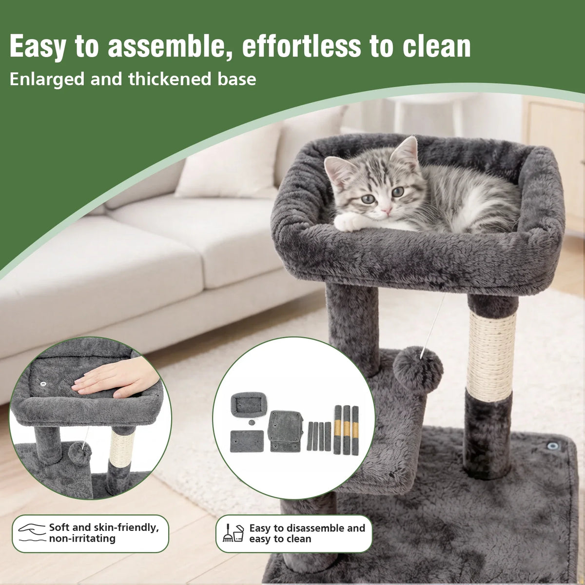 Arbre à Chat Petit Duplex Design Minimaliste