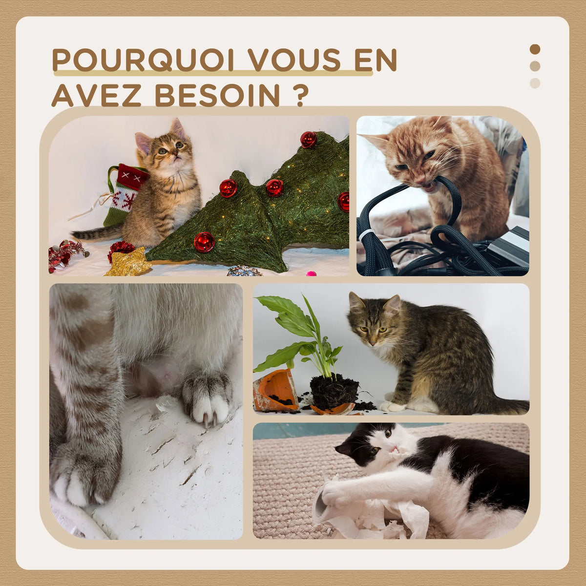 Arbre à Chat Bohème Beige 74cm
