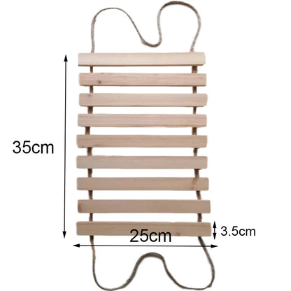 Pont Suspendu Mural Chat en Bois Naturel