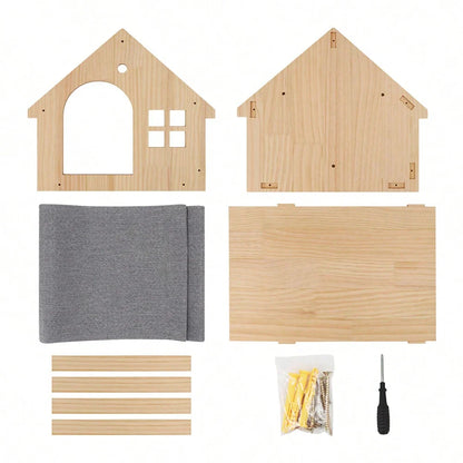 Maison Murale Chat Bois & Gris