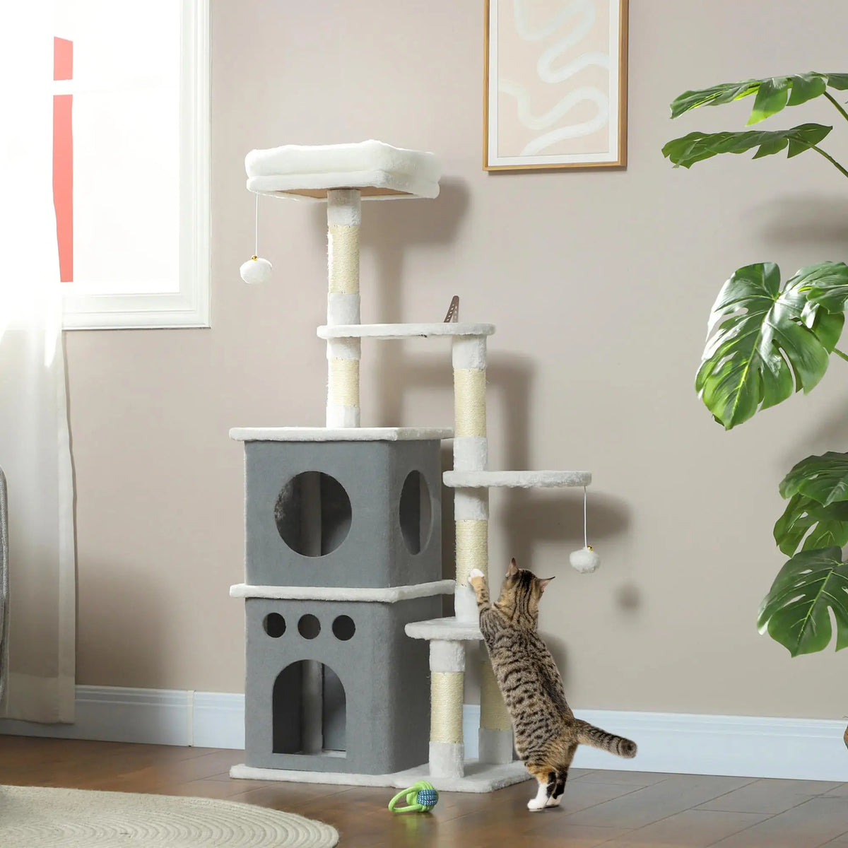 Arbre à Chat Crème 126cm - Niches, Hamac & Griffoir