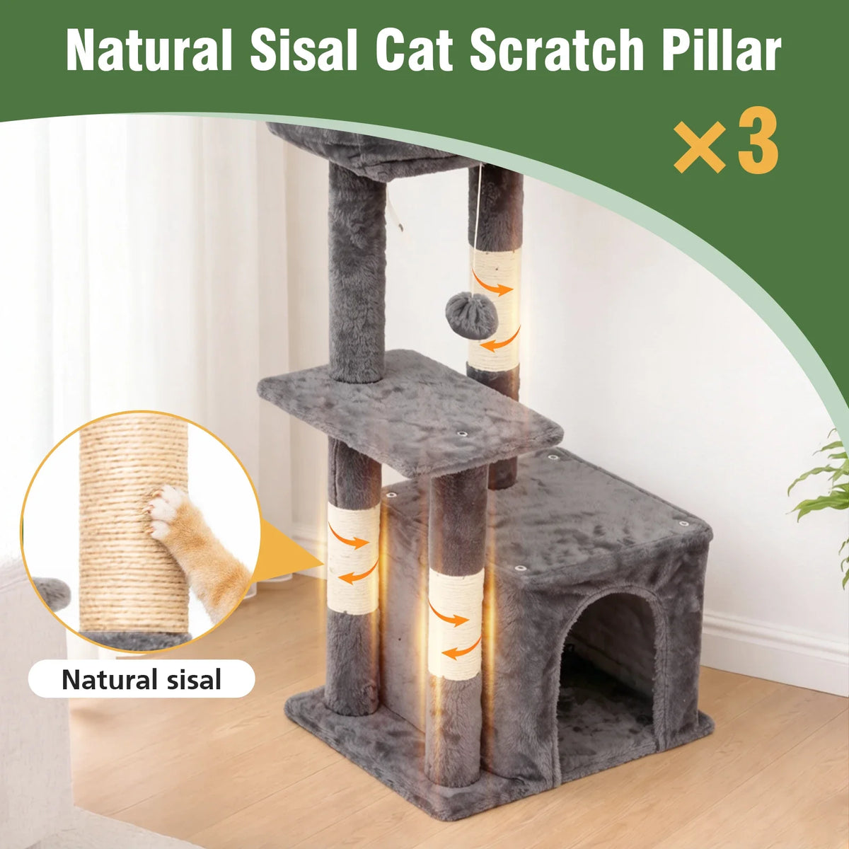 Arbre à Chat Petit Duplex Design Minimaliste