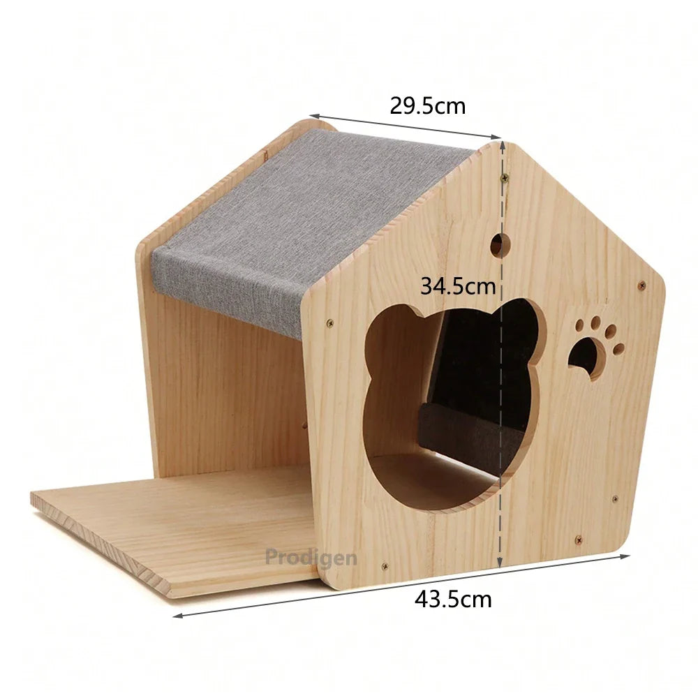 Maison Murale Chat Bois & Gris