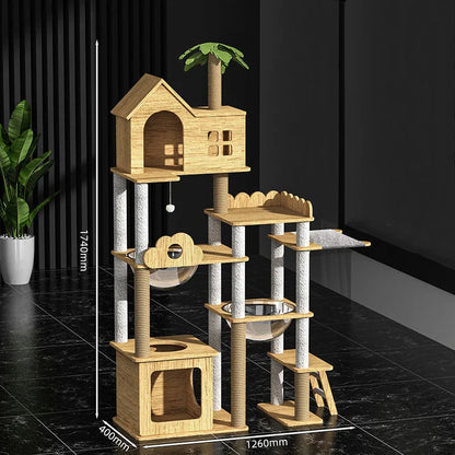 Arbre à Chat Design Félissime Bois & Sisal Luxe