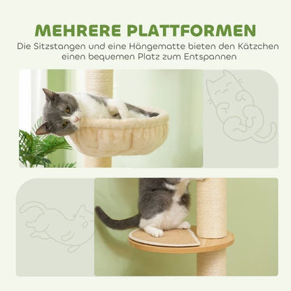 Arbre à Chat Sol-Plafond XL Sans Percage Design Bois