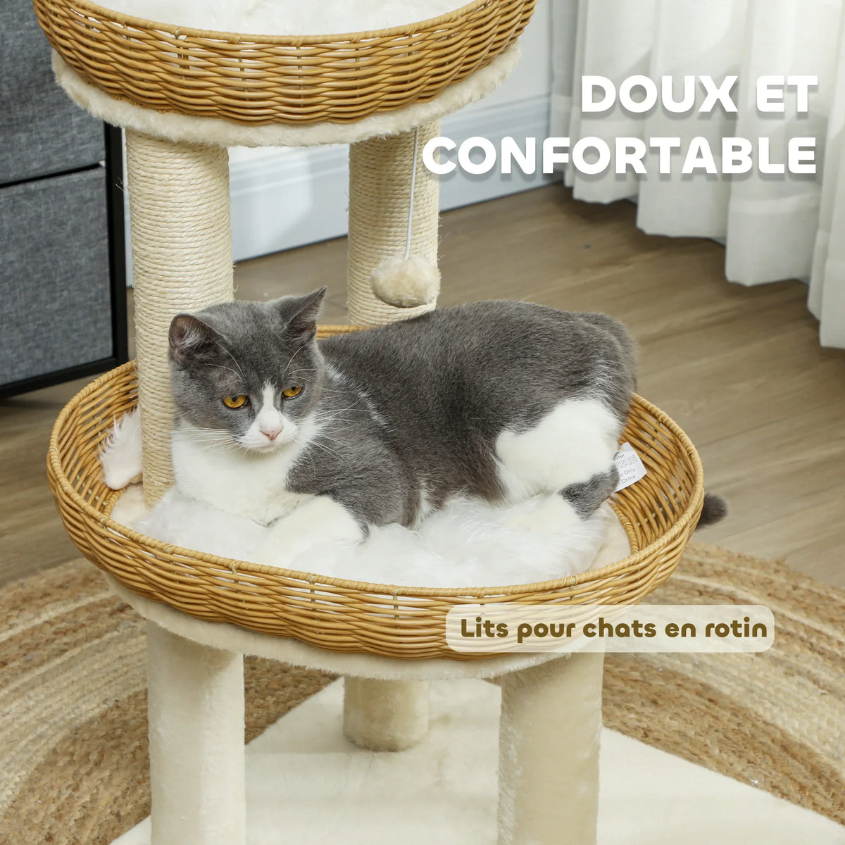 Arbre à Chat "Le Petit Osier" - Rotin & Sisal