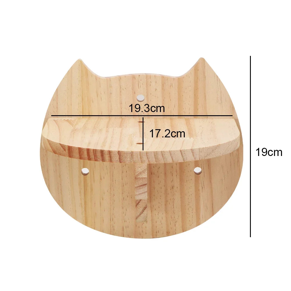 Arbre à Chat Mural Hamac Lune en Bois