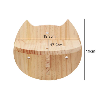 Arbre à Chat Mural Hamac Lune en Bois