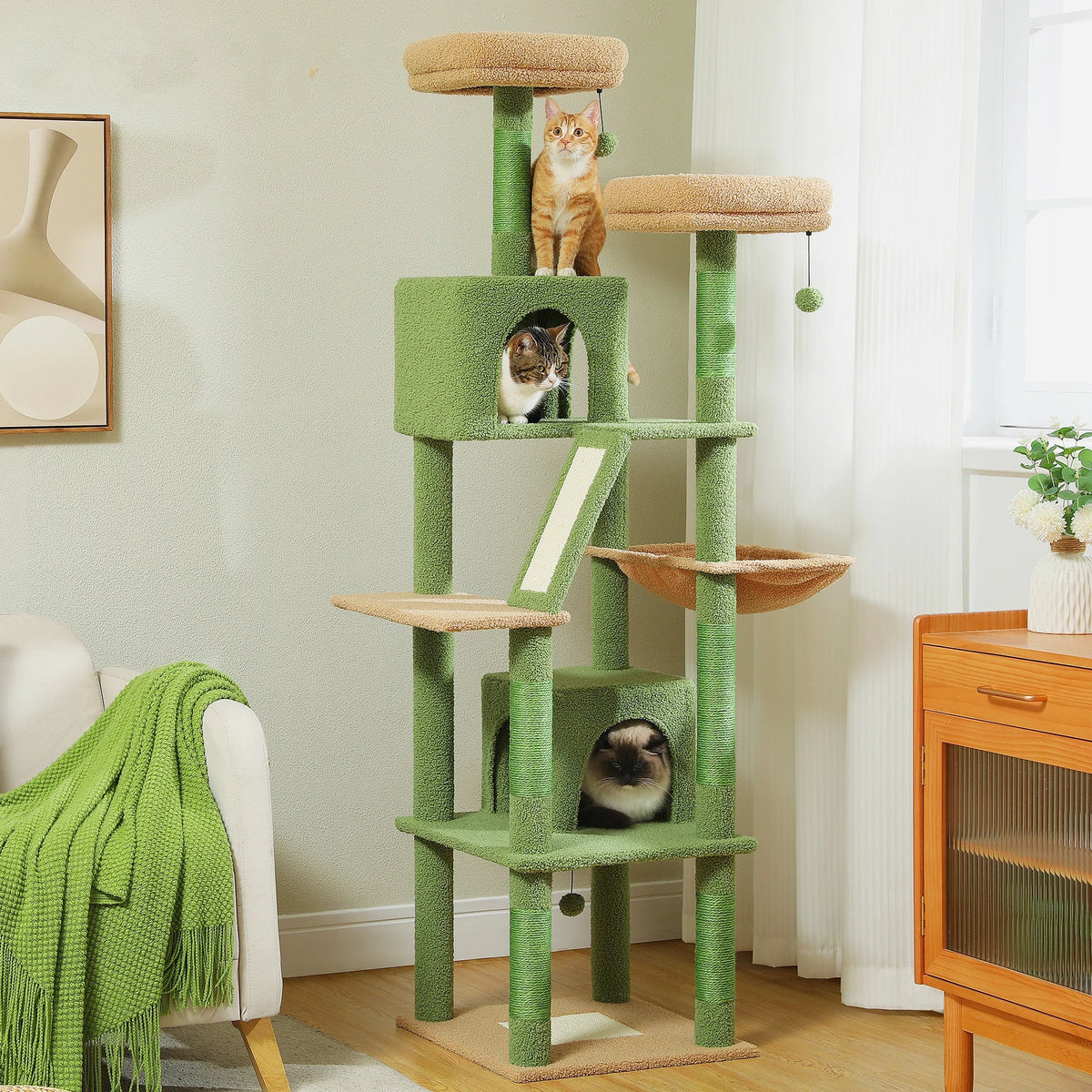 Arbre à Chat Jaune Chachou - Jeu & Détente Multi-niveaux